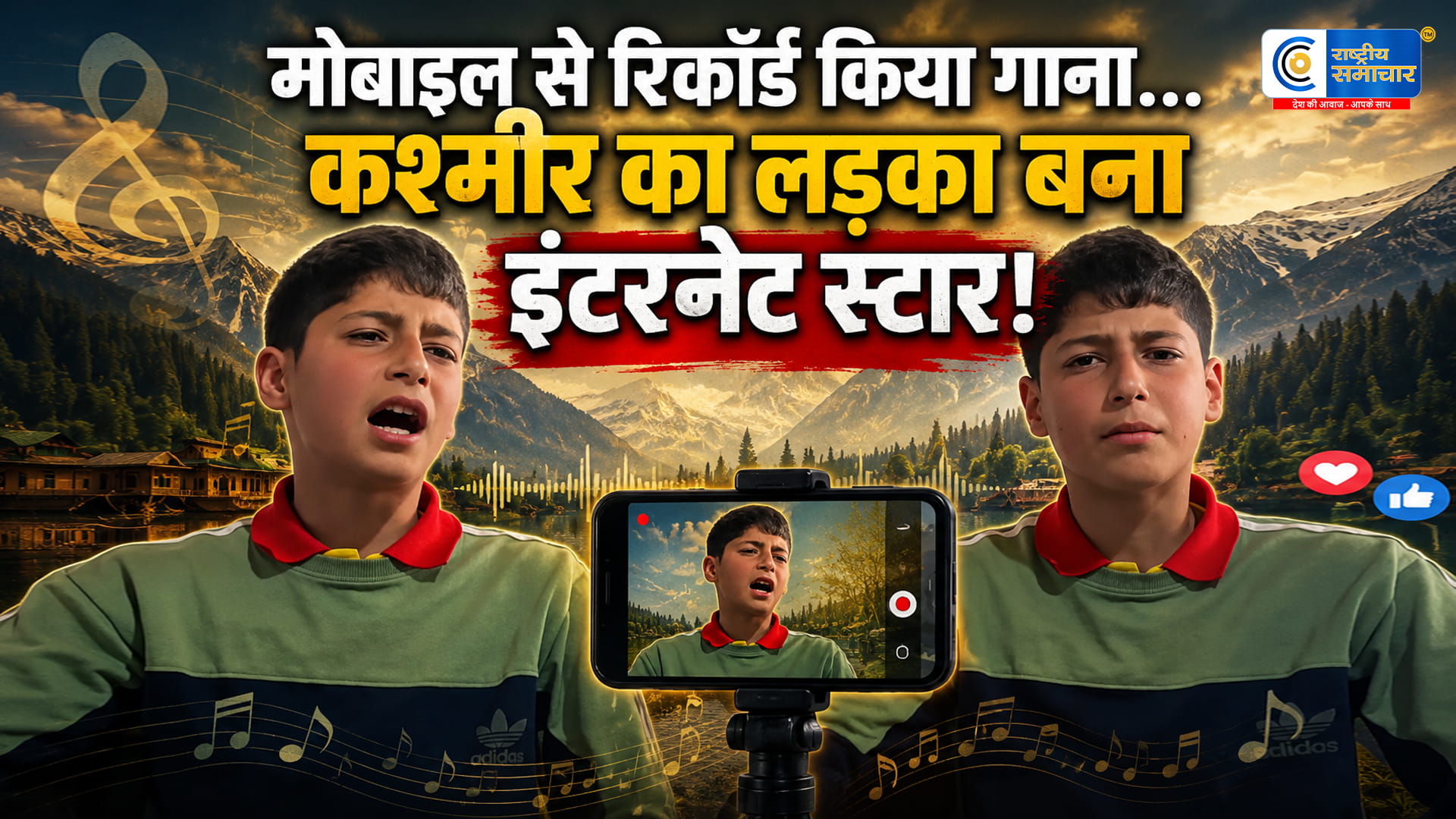 मोबाइल पर रिकॉर्ड किया गानाकश्मीर का 15 साल का लड़का बना इंटरनेट सेंसेशन,बारामूला के छोटे से गांव हाचेपोरा के रसिक अहमद मीर की