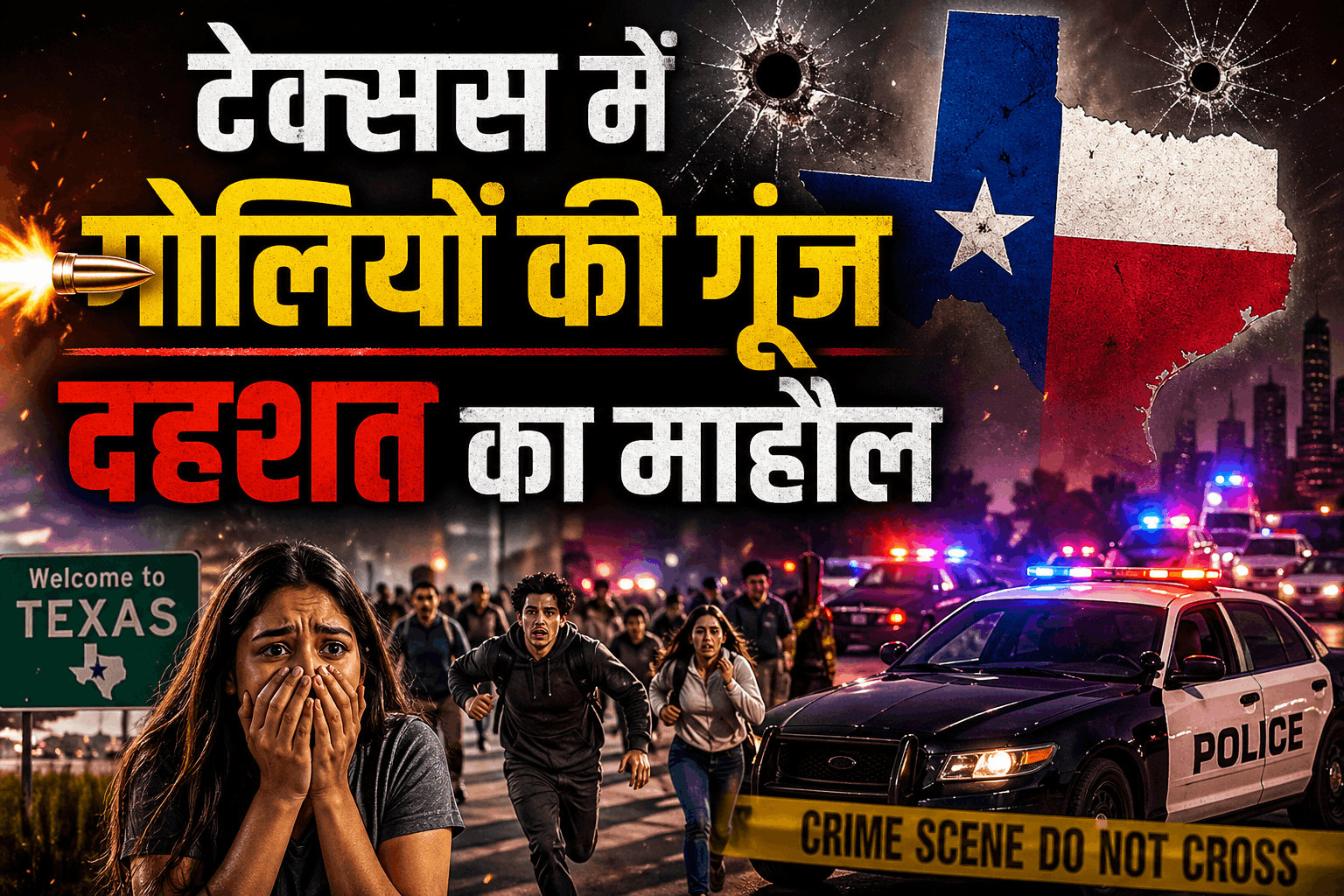 टेक्सस में फिर गूंजी गोलियों की आवाजबार के बाहर अंधाधुंध फायरिंग में कई लोग घायल,मिडलैंड में देर रात दो अलग-अलग फायरिंग घटनाएं