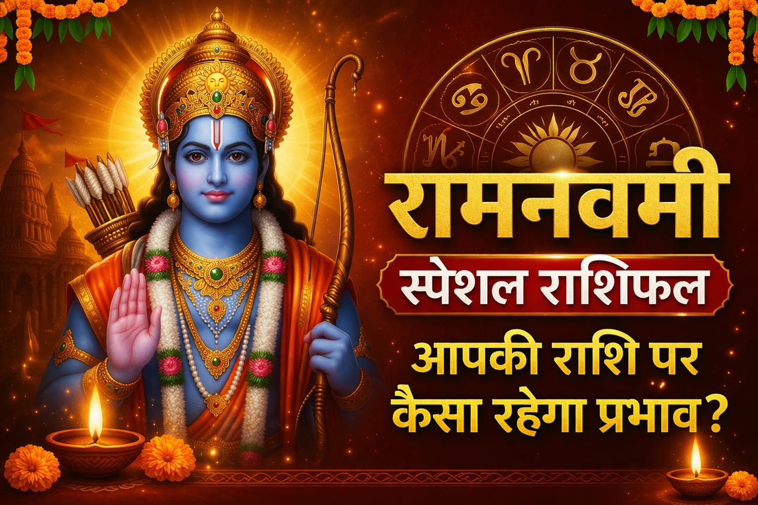 राशिफल, 26 मार्च 2026राम नवमी पर कई राशियों के जीवन में शुभ ऊर्जा, नए अवसर और सकारात्मक बदलाव के संकेत