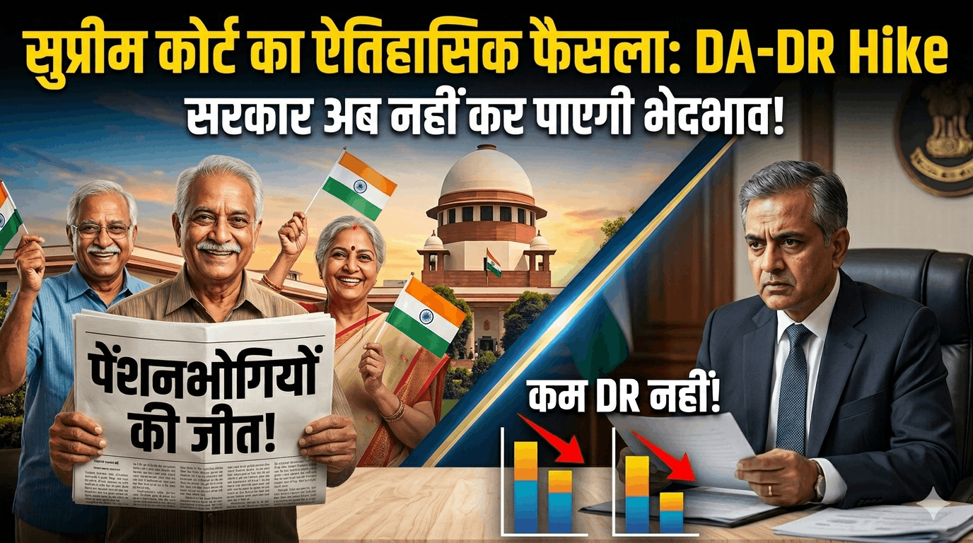पेंशनभोगियों की बड़ी जीत!सुप्रीम कोर्ट का ऐतिहासिक फैसला,DA और DR की दरों में नहीं होगा कोई भेदभाव