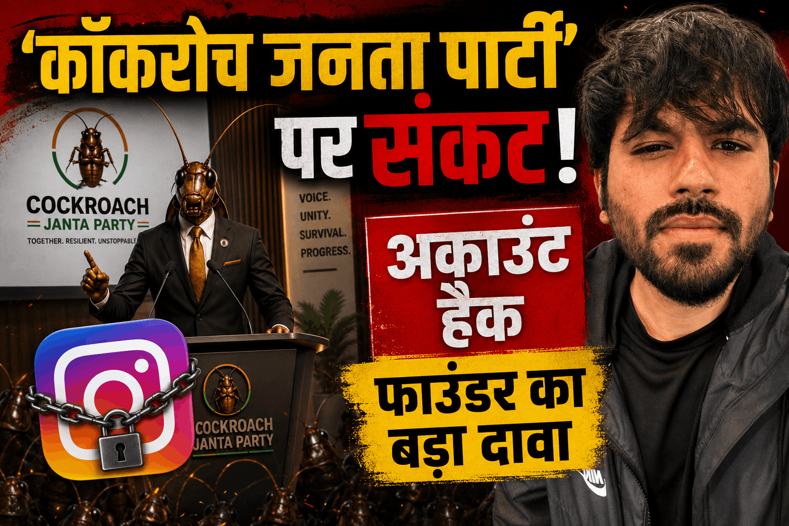 कॉकरोच जनता पार्टी पर संकट! फाउंडर अभिजीत दीपके ने इंस्टाग्राम हैक होने का किया दावा, फाउंडर ने लगाए गंभीर आरोप