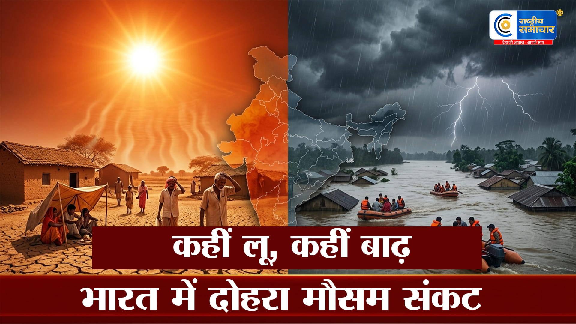 भारत में भीषण गर्मी बाढ़ का दोहरा कहर: कई राज्यों में लू, उत्तर-पूर्व में भारी बारिश का अलर्ट,जनजीवन प्रभावित कर दिया है
