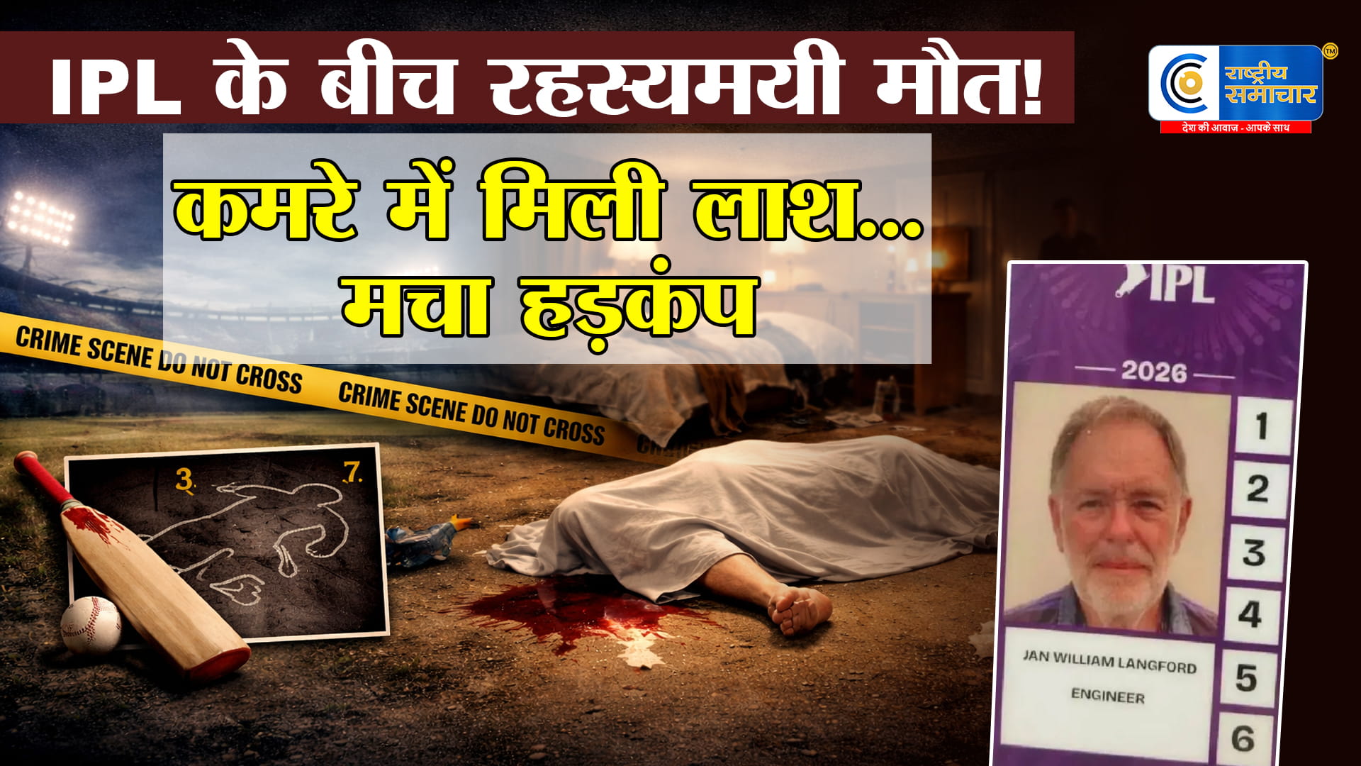 IPL 2026 Coveragआए ब्रिटिश इंजीनियर की मुंबई होटल में संदिग्ध मौत,जीनियर इयान विलियम लैंगफोर्ड का शव ट्राइडेंट होटल 