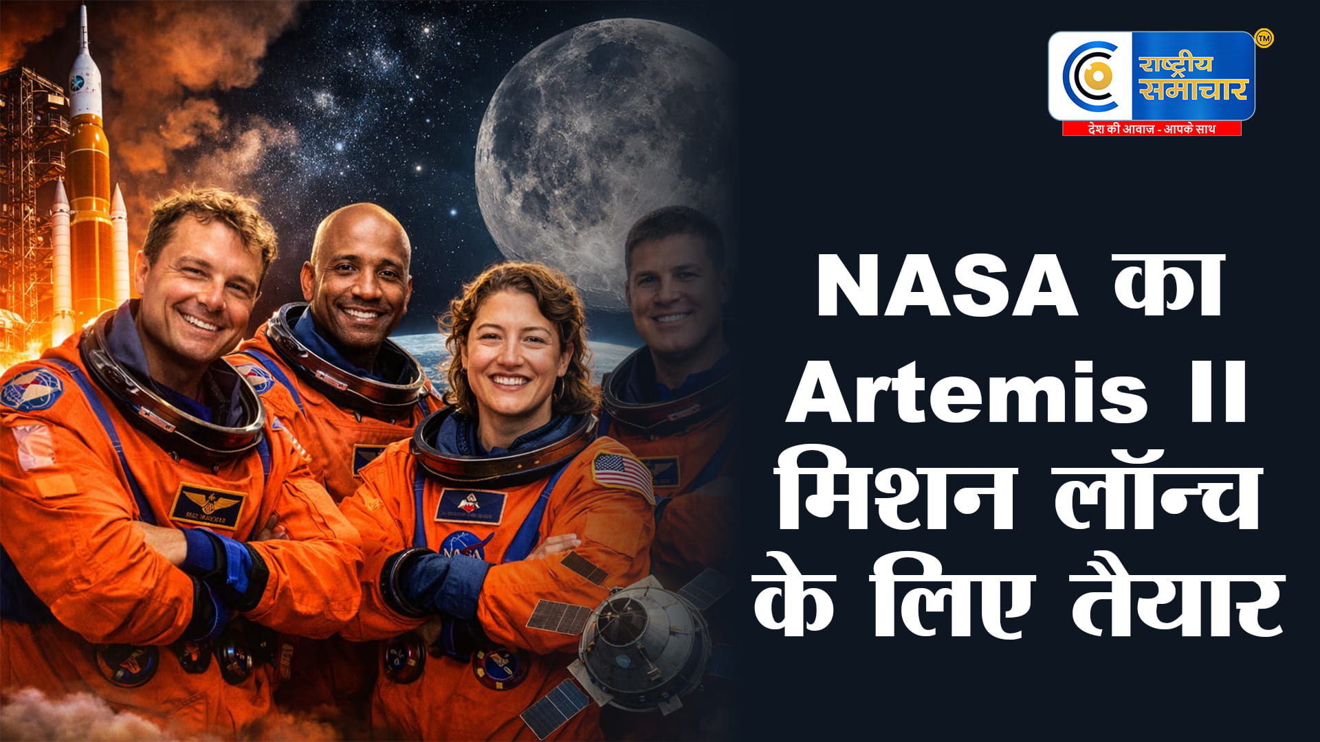 NASA का Artemis IIमिशन लॉन्च के लिए तैयार 4 अंतरिक्ष यात्री करेंगे चांद का ऐतिहासिक चक्कर,इंसान फिर चांद के करीब  