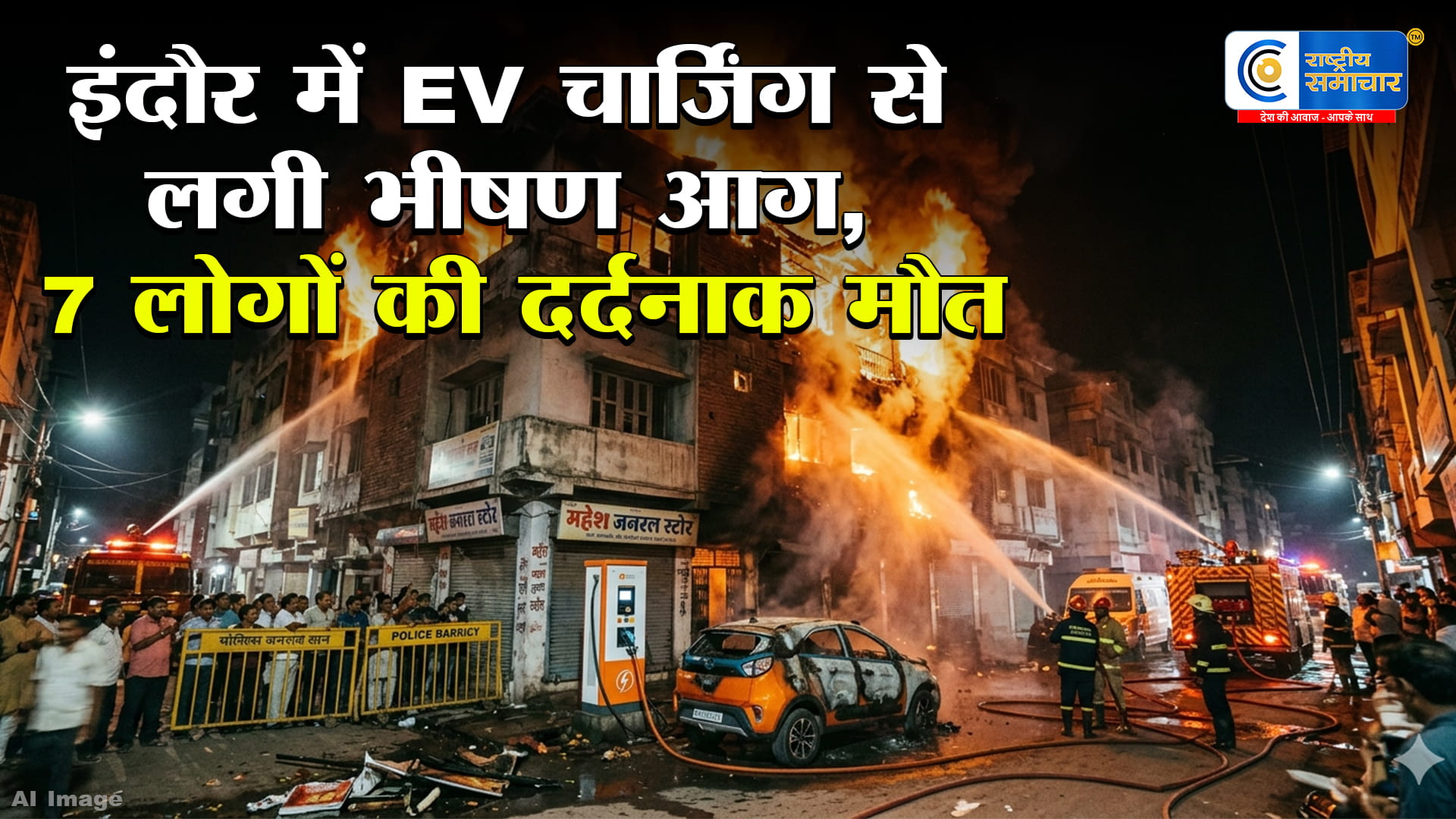 इंदौर में EV चार्जिंग से लगी भीषण आग, 7 लोगों की दर्दनाक मौत, इलेक्ट्रिक कार चार्जिंग से फैली भीषण तबाही 
