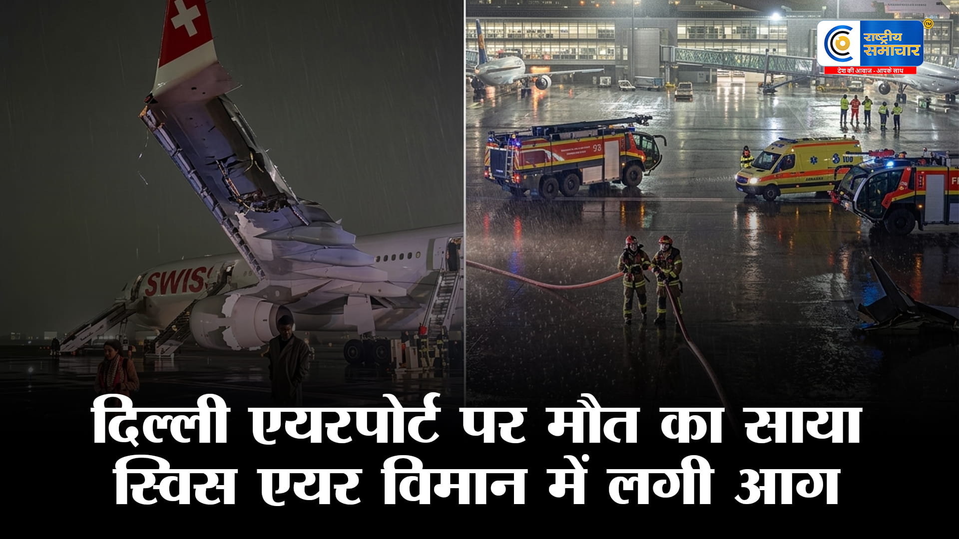 दिल्ली एयरपोर्ट पर टला बड़ा विमान हादसा:टेकऑफ से पहले इंजन में लगी आग,232 यात्रियों की बची जान,स्विस इंटरनेशनल एयरलाइंस 