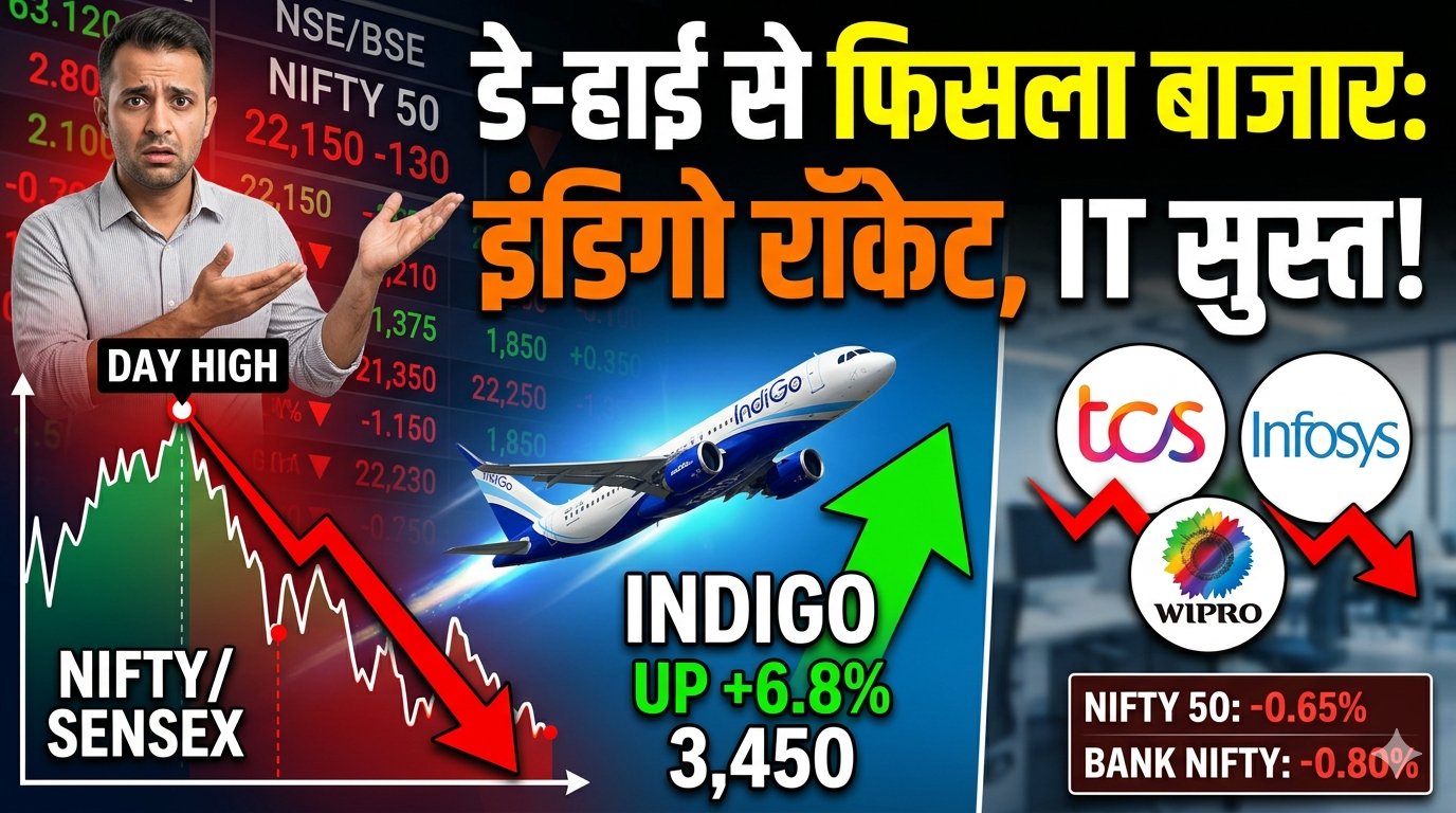 शेयर बाजार में आज 'सुपर वेडनेसडे': सेंसेक्स-निफ्टी ने दिखाई मजबूती, इंडिगो और ऑटो शेयरों ने भरी उड़ान 