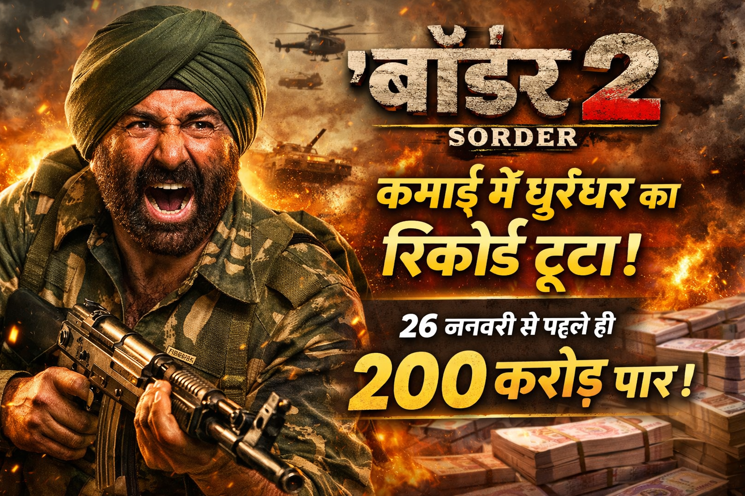 बॉर्डर-2  26 जनवरी से पहले ही कमाए 200 करोड़, 'धुरंधर' का रिकॉर्ड टूटा