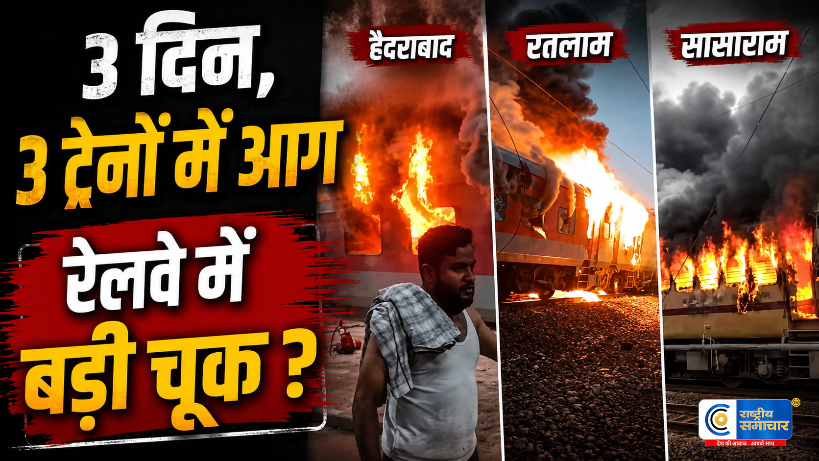 तीन दिन, तीन ट्रेनों में आग…पैसेंजर से लेकर Rajdhani Express तक हादसे, रेलवे सुरक्षा पर उठे सवाल