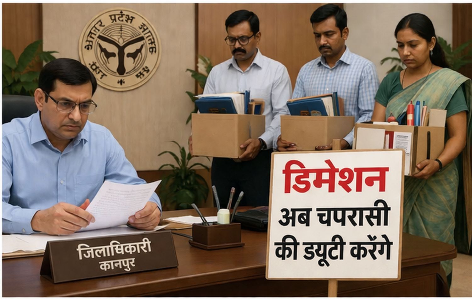 25 शब्द भी 1 मिनट में टाइप नहीं कर पाए तो 3 बाबुओं को बना दिया चपरासी,  कानपुर के जिलाधिकारी का बड़ा एक्शन चर्चा में