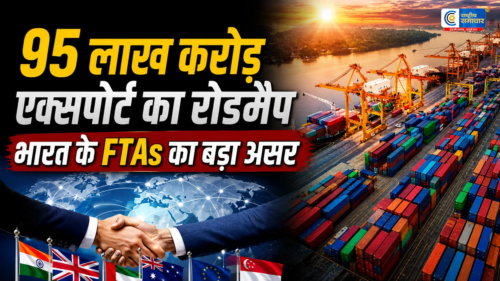 भारत के FTAsबनेंगे गेम-चेंजर!2030 तक 95 लाख करोड़ के निर्यात लक्ष्य को मिलेगी रफ्तार Yes Securities की रिपोर्ट के मुताबिक