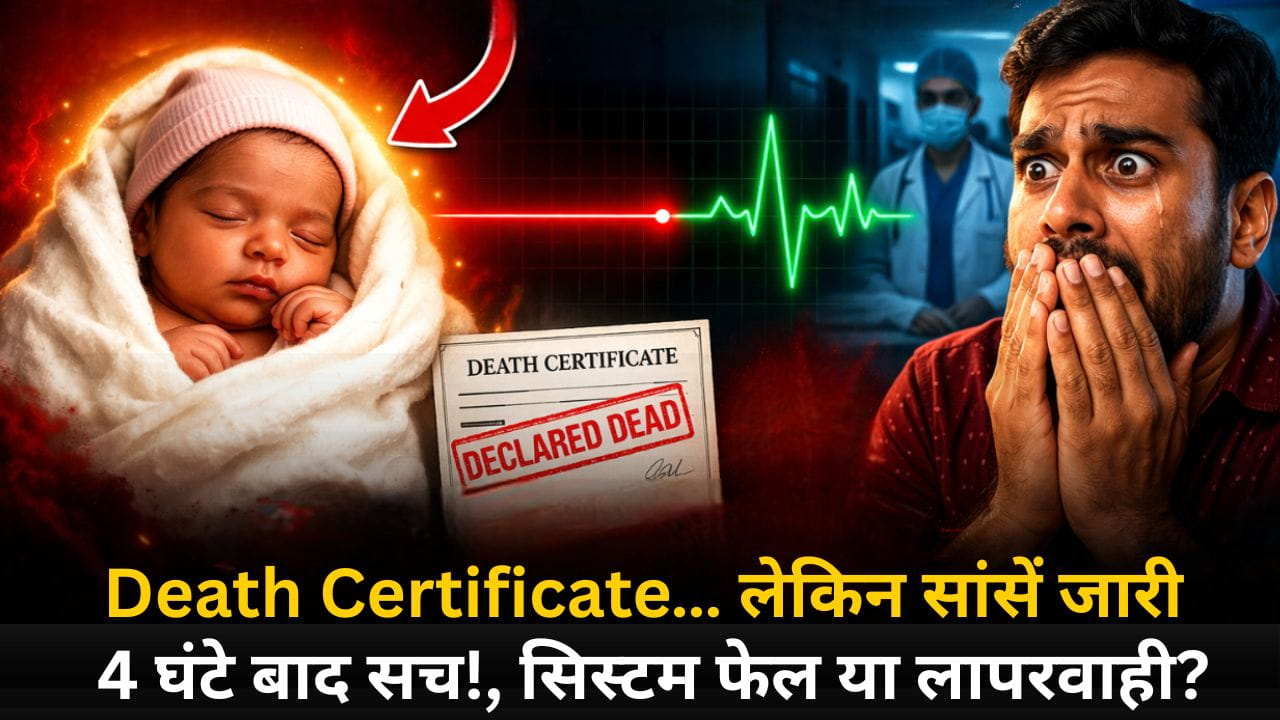 भोपाल में चौंकाने वाला मामला: नवजात को मृत घोषित किया,डेथ सर्टिफिकेट तक जारी, 4 घंटे बाद निकली जिंदा