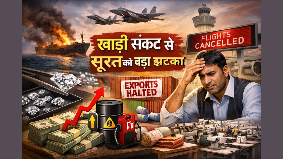 खाड़ी संकट का सूरत पर सीधा असर : डायमंड निर्यात ठप, बढ़ती लागत और डॉलर की मजबूती से उद्योग दबाव में