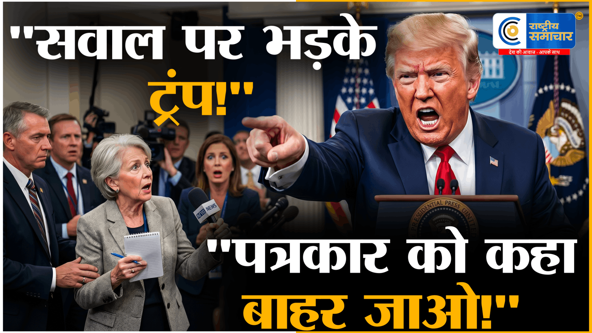 ट्रंप का गुस्सा LIVE कैमरे में कैद:भारतीय जहाजों पर सवाल पूछने पर महिला पत्रकार को कहा “बाहर जाओ”,ईरान को दी कड़ी चेतावनी