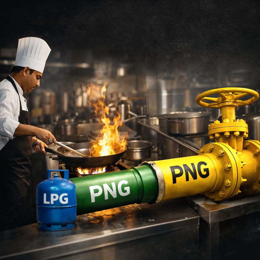 सरकार का बड़ा संकेत:होटल-रेस्टोरेंट्स को LPG छोड़ PNG अपनाने की सलाह,फ्लाइट किराए पर डिमांड-बेस्ड बढ़ोतरी संभव