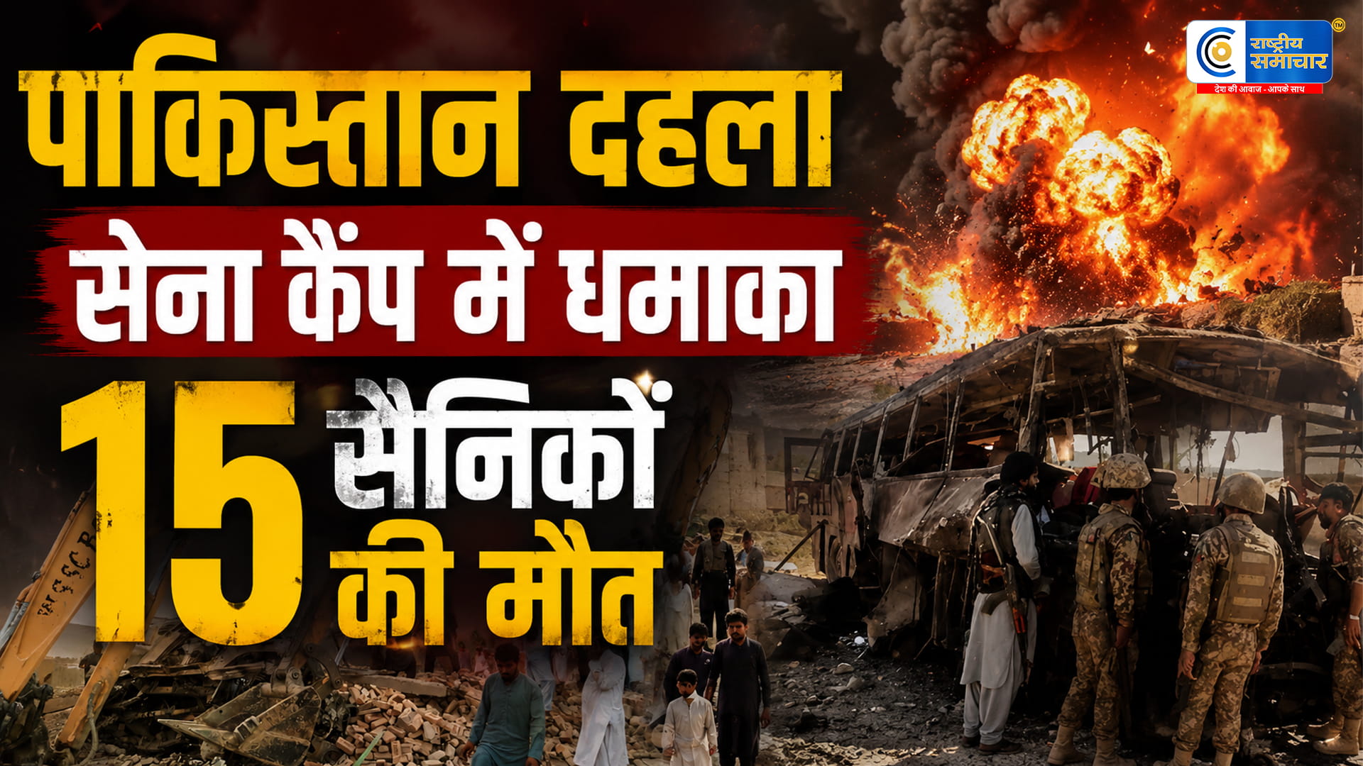 पाकिस्तान में बड़ा आत्मघाती हमलासेना कैंप में धमाका, 15 सैनिकों की मौत; TTP ने ली जिम्मेदारी