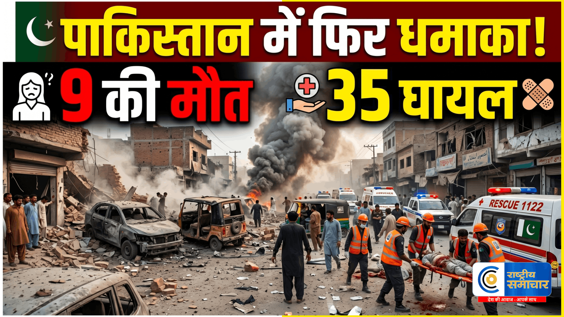 पाकिस्तान में बड़ा आतंकी हमला:अफगान सीमा के पास बाजार में आत्मघाती धमाका, 9 की मौत; 35 से ज्यादा घायल