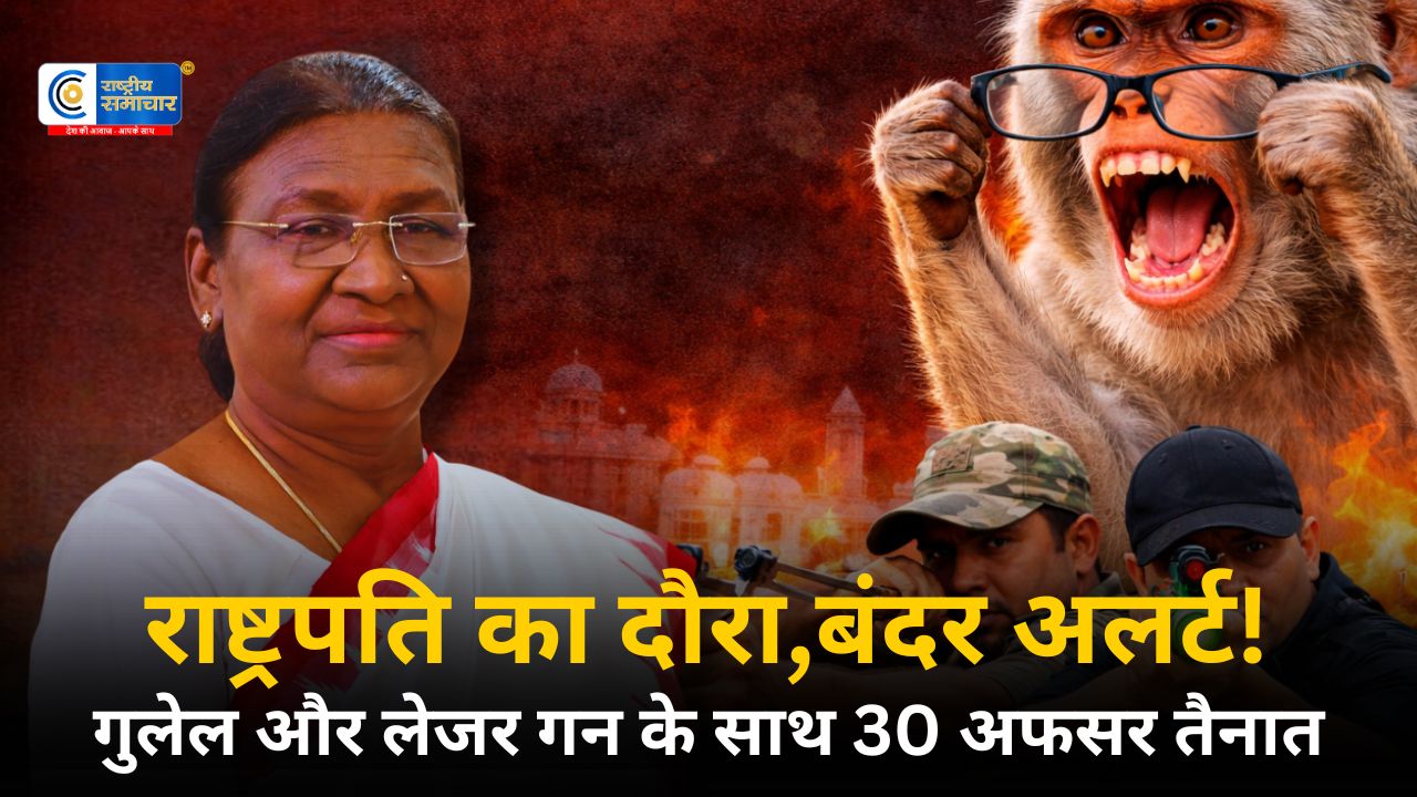 राष्ट्रपति का दौरा ‘बंदर अलर्ट -गुलेल और लेजर गन के साथ 30 अफसर तैनात , राष्ट्रपति द्रौपदी मुर्मू का 19 से 21 मार्च तक मथुरा-वृंदावन दौरा