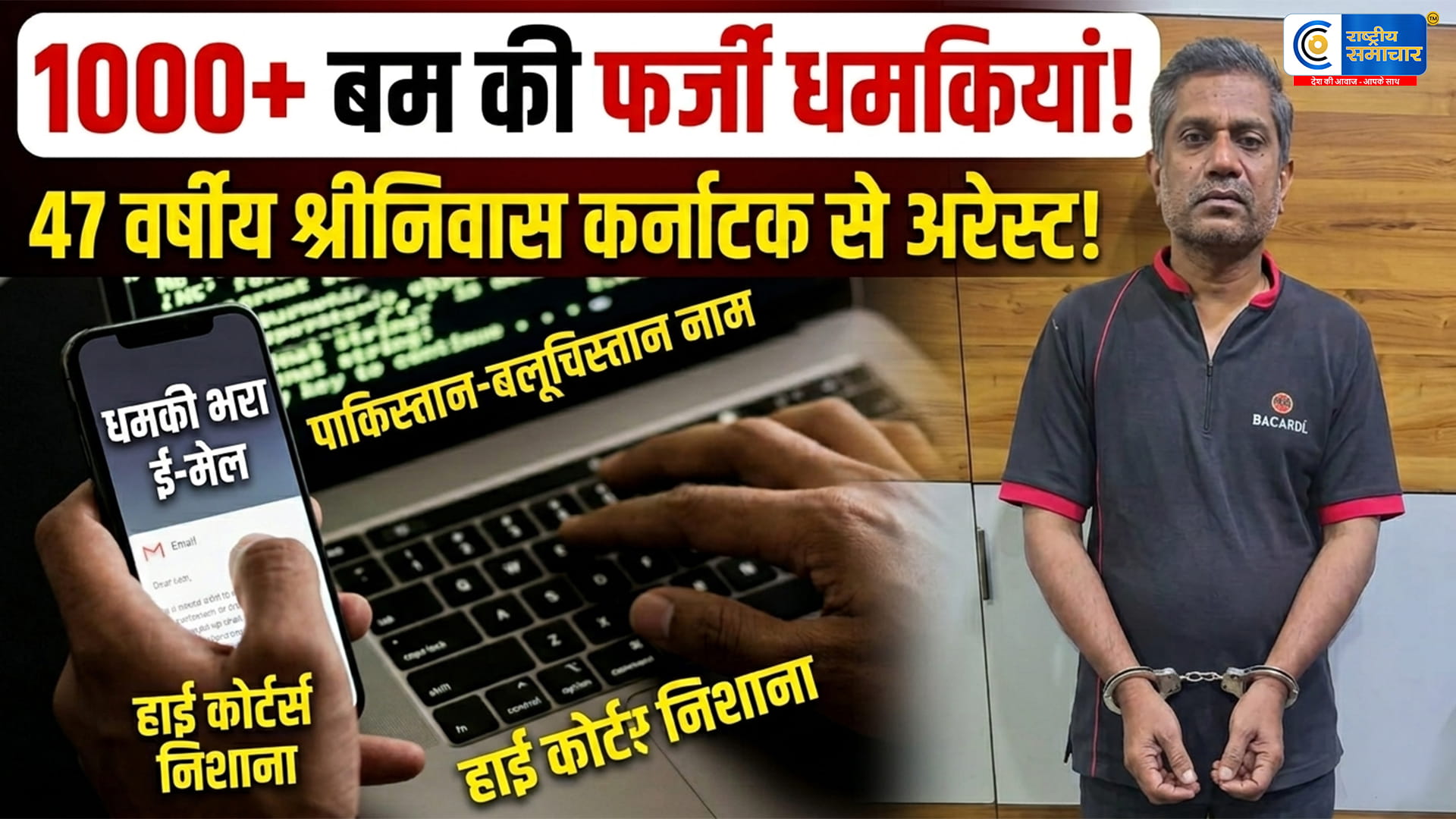 बेरोजगार था तो संस्थानों को दी बम से उड़ाने की धमकी!1000+ फर्जी कॉल करने वाला श्रीनिवास मैसूर से दबोचा गया  47 साल का सिरफिरा 