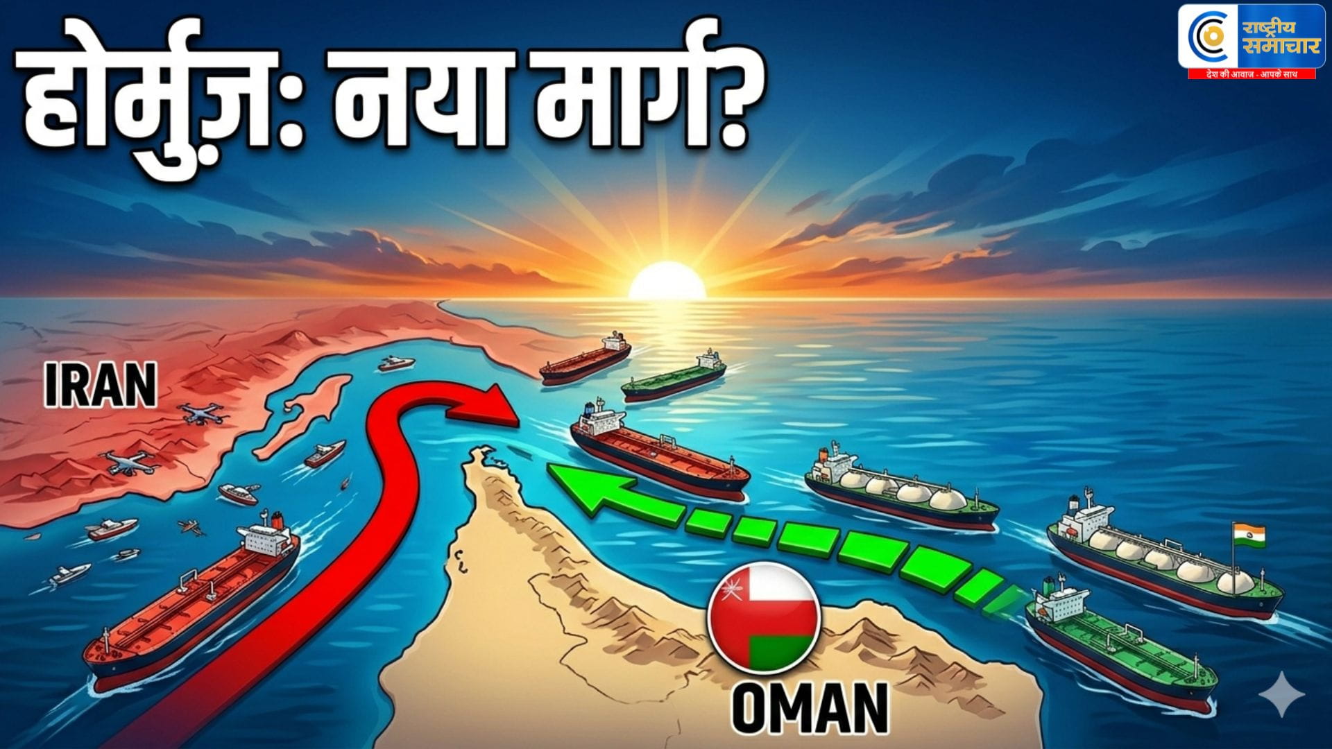 Strait of Hormuz में नया खेल!Iran-पश्चिम तनाव के बीच जहाजों ने बदला रास्ता,ओमान के रास्ते से गुजरे 3 टैंकर, खुला वैकल्पिक रूट   