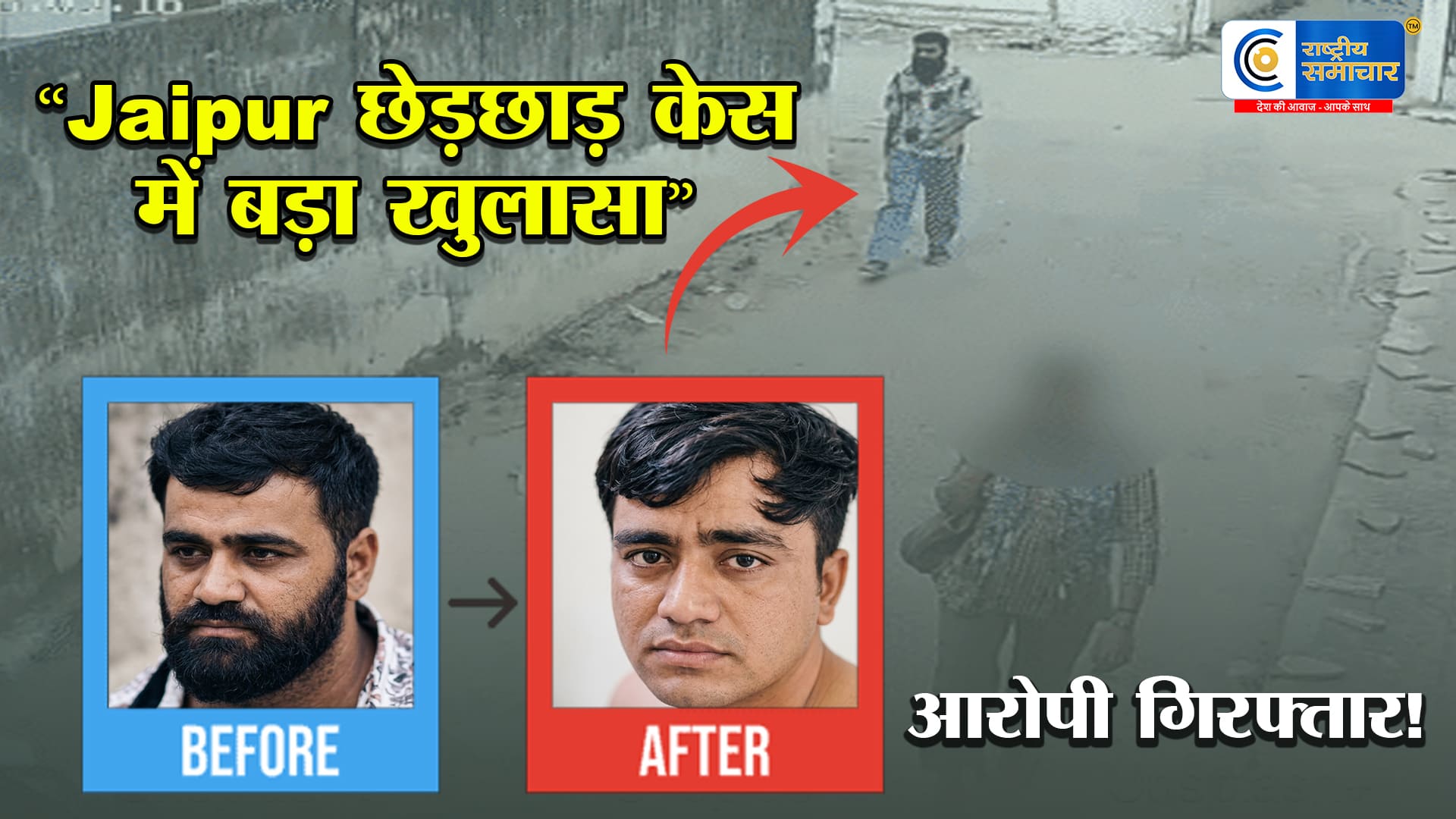 जयपुर छेड़छाड़ केस:आरोपी Rahul Gurjar ने बदला हुलिया,गर्भवती महिला से छेड़छाड़ के बाद फरार हुआ हिस्ट्रीशीटर