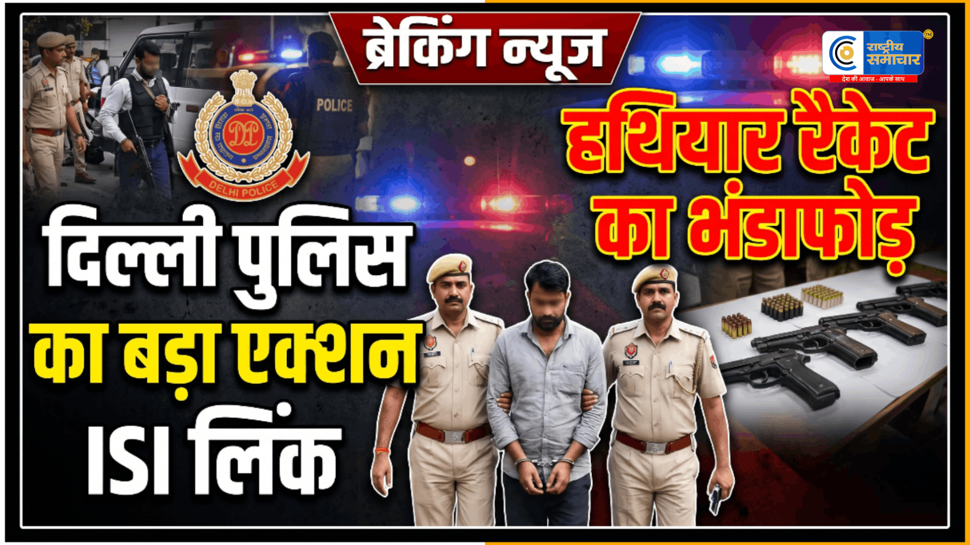दिल्ली पुलिस का बड़ा एक्शन:पाकिस्तान लिंक हथियार तस्करी रैकेट का भंडाफोड़, 23 गन और 92 कारतूस जब्त