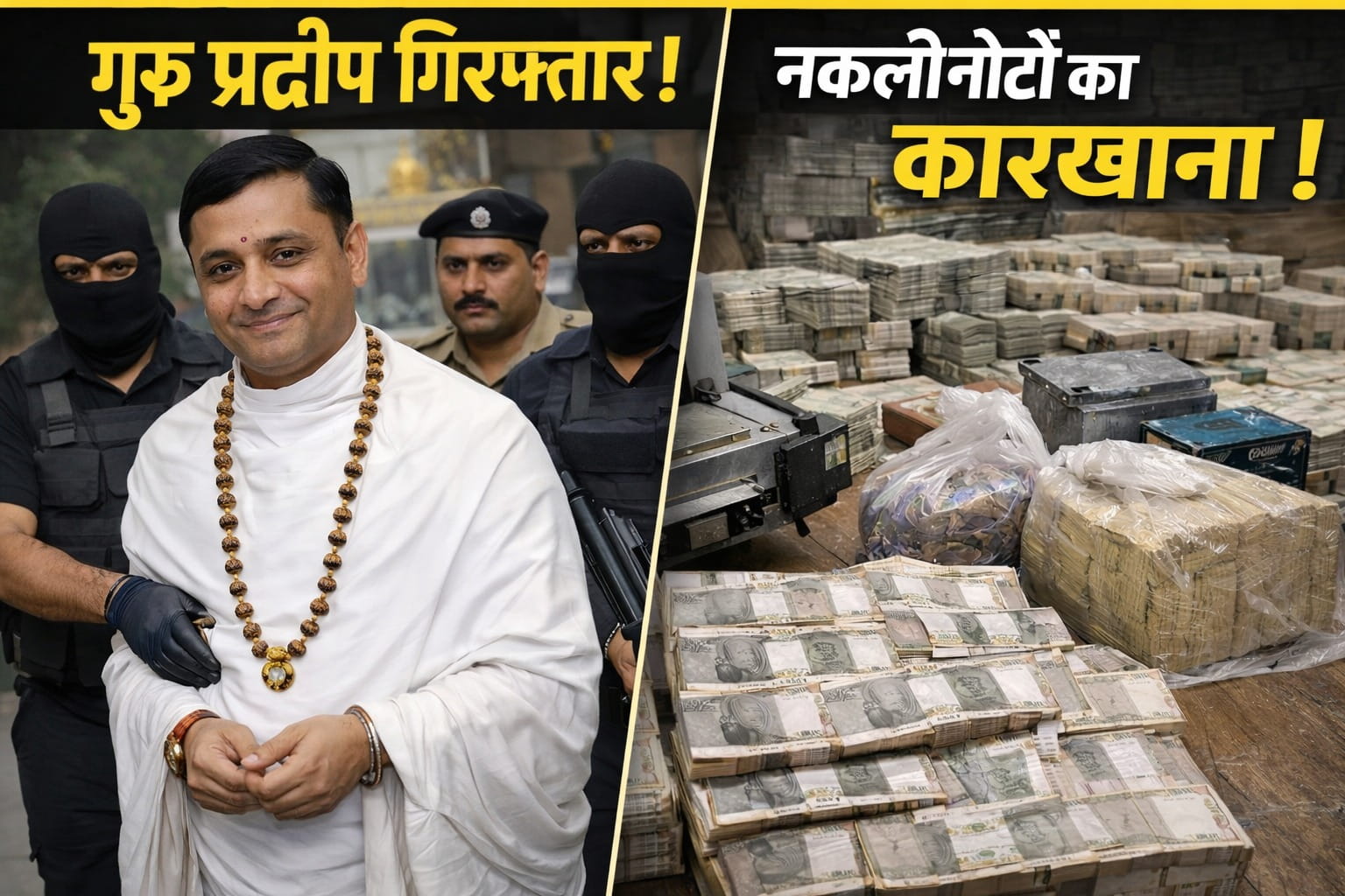 गुजरात में काला कारोबार : नकली नोटों का काला खेल सूरत के आश्रम में करोड़ों के नकली नोट छापने का खुलासा मुख्य गुरु गिरफ्तार! 