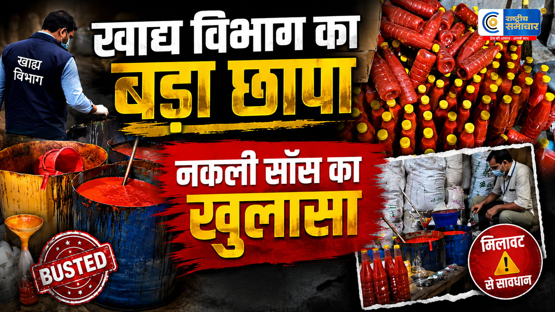 हापुड़ में नकली सॉस फैक्ट्री का भंडाफोड़ टमाटर की जगह सोडियम-नमक और गाजर से बन रहा था सॉस