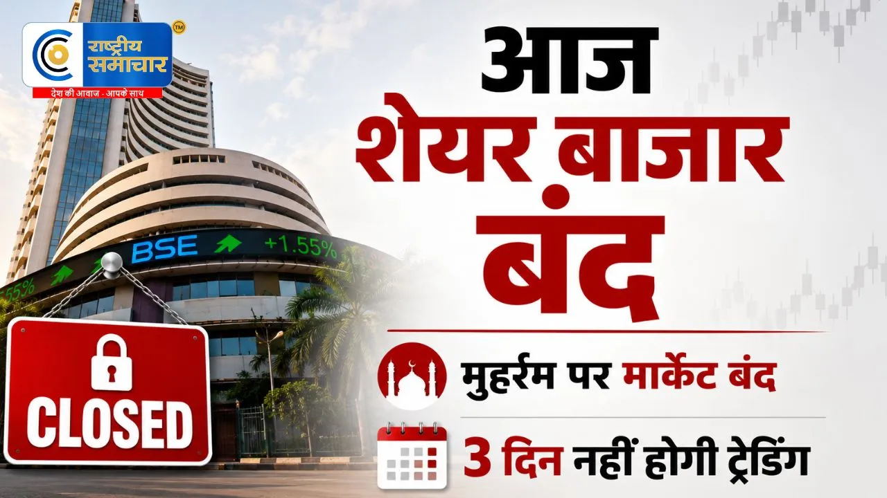 मुहर्रम पर बंद रहेगा शेयर बाजार… अब 3 दिन बाद खुलेगा NSE-BSE; जानें MCX में कब होगी ट्रेडिंग