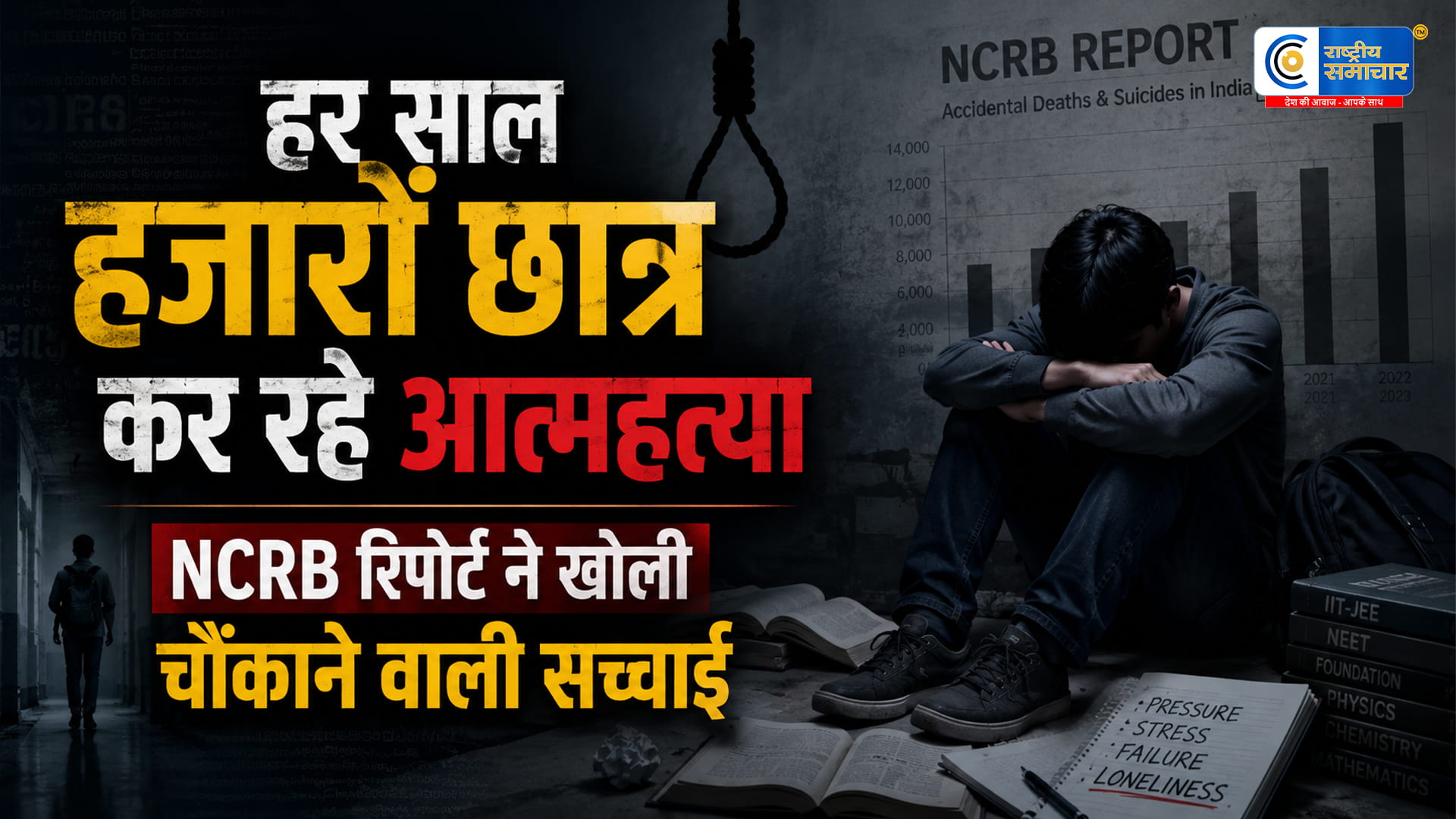 भारत में बढ़ रही छात्र आत्महत्याएंकुल सुसाइड मामलों में 8.5% छात्र शामिल: NCRB रिपोर्ट,NCRB की Accidental Deaths and Suicides 2024