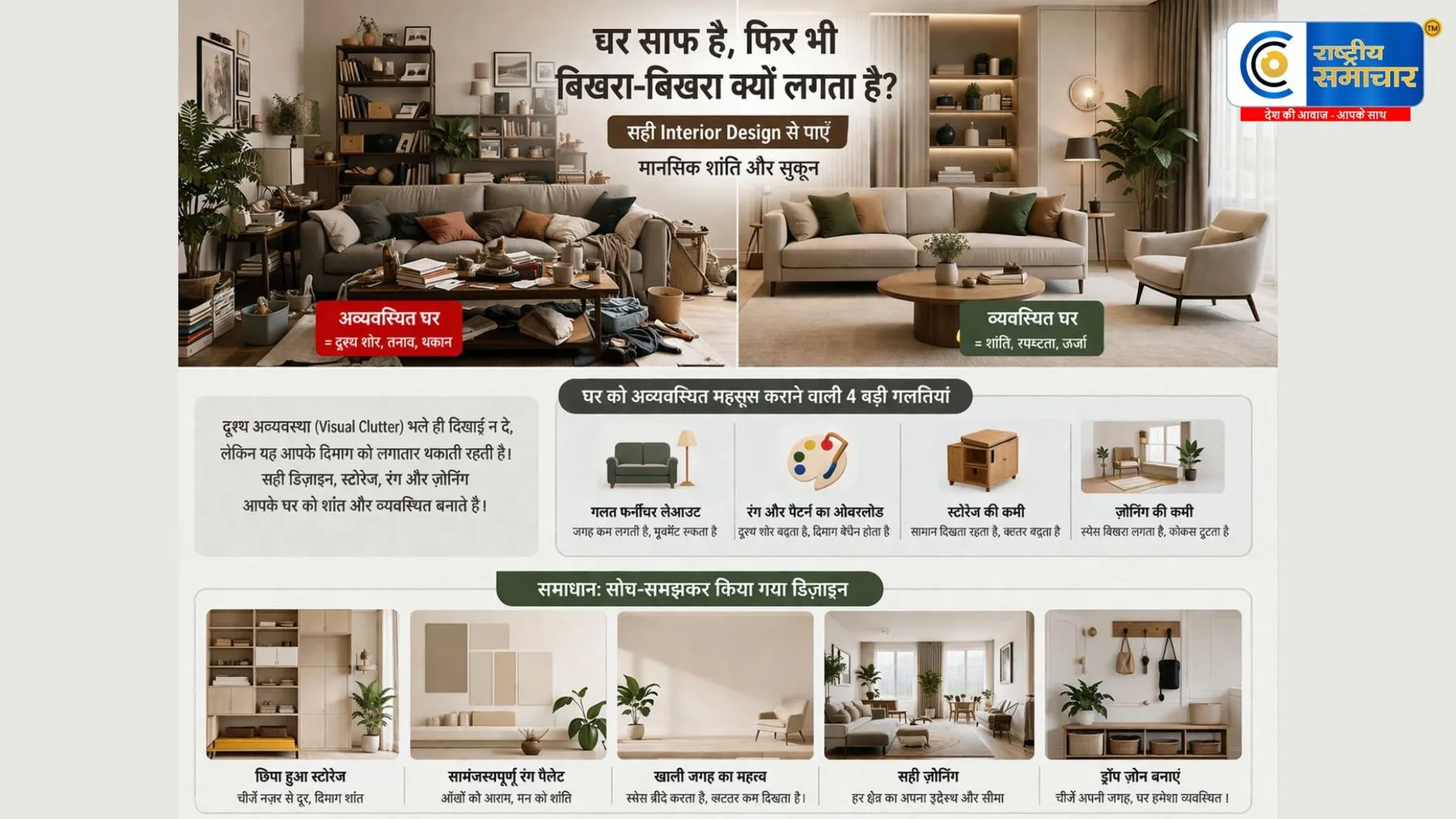 घर तो साफ है, फिर भी बिखरा-बिखरा क्यों लगता है? जानिए Interior Design की बड़ी गलतियां