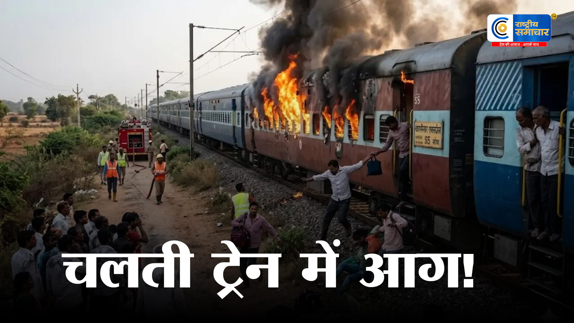 आग से हड़कंपCharminar Express में कोच से कूदे यात्री, S5 कोच में लगी आग,बड़ा हादसा टला