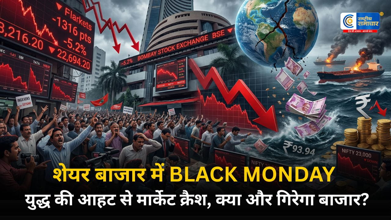 Stock Market Crashशेयर बाजार में 'ब्लैक मंडे', निफ्टी 23,000 के नीचे, रुपया भी रिकॉर्ड लो पर निवेशकों के अरबों डूबे