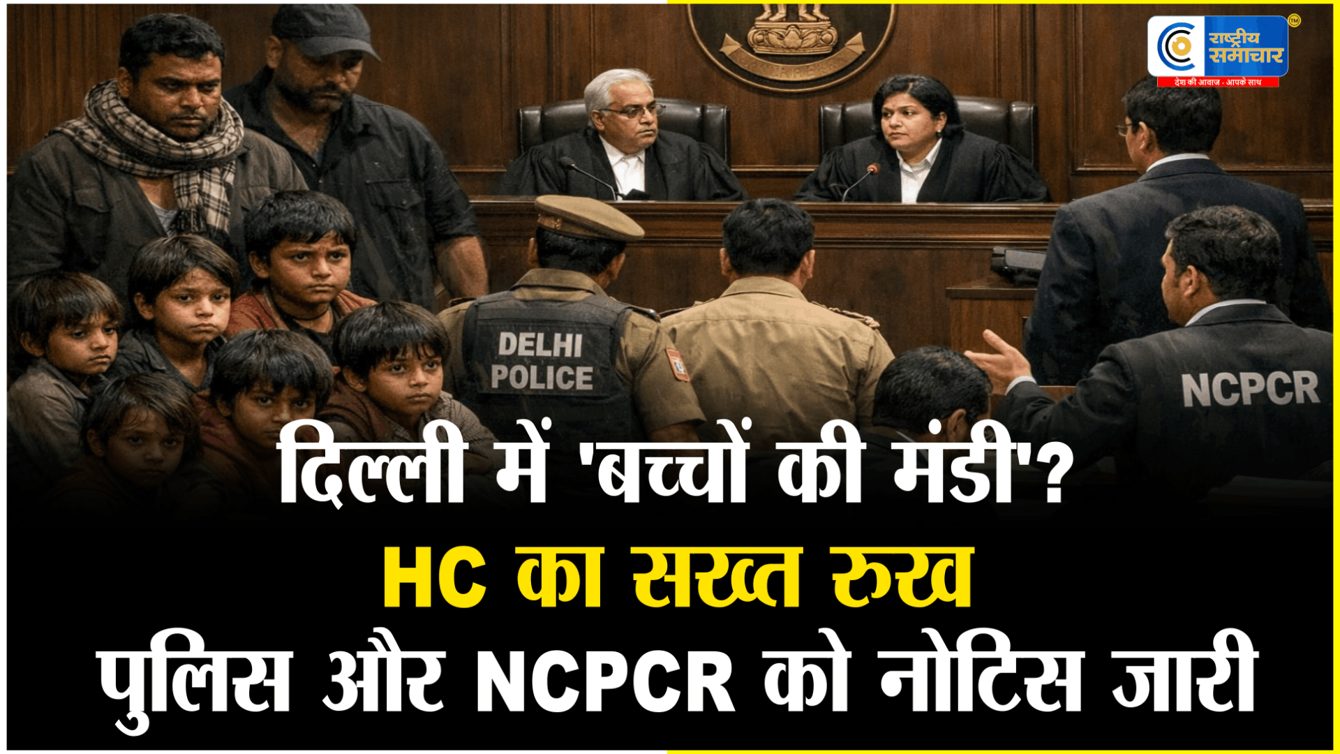 दिल्ली बन गई बाल तस्करी की मंडीहाई कोर्ट की सख्त टिप्पणी, पुलिस-सरकार से जवाब तलब,6 हफ्ते में मांगा जवाब   