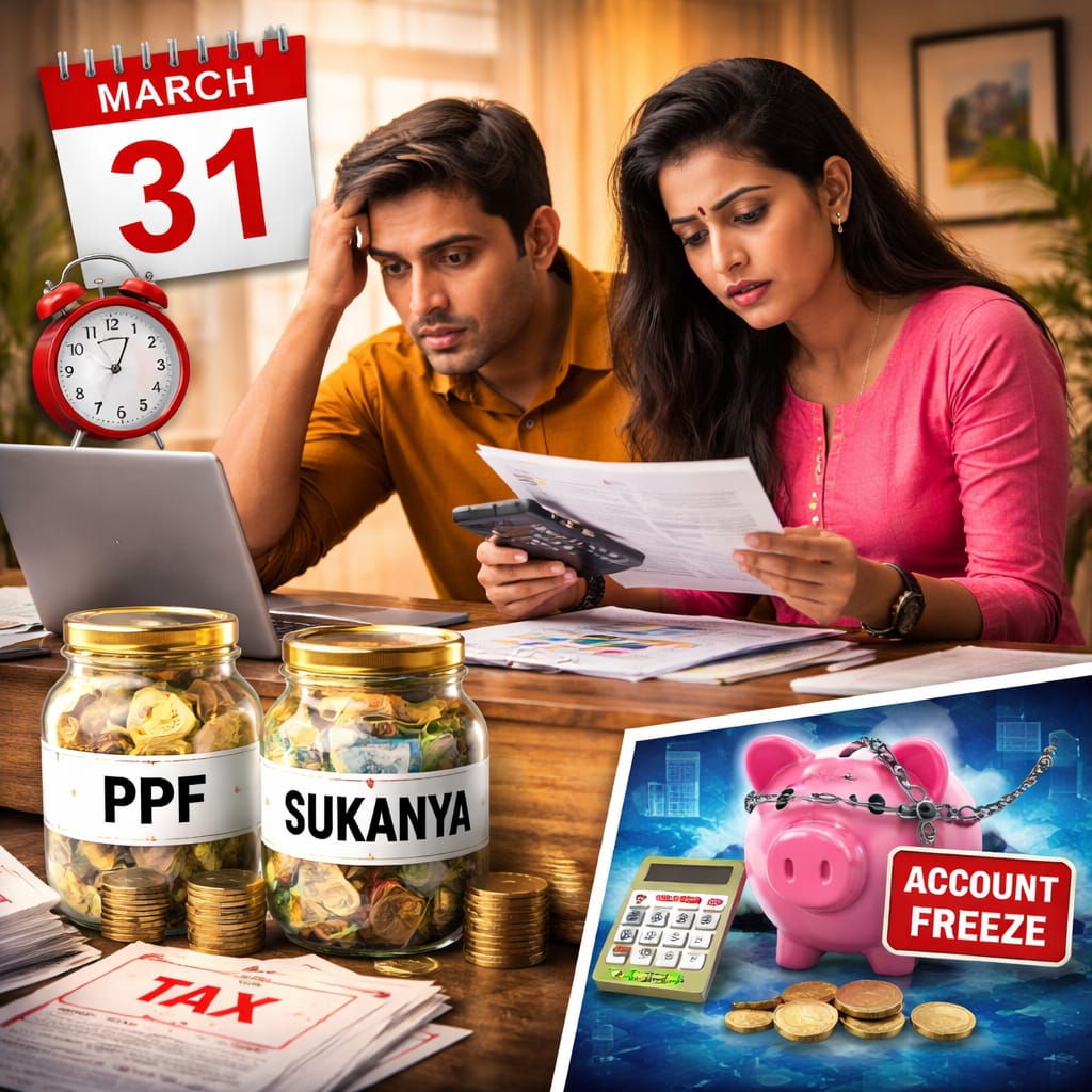 टैक्स बचाने के लिए बचे 2 दिन:PPF‑सुकन्या खाता को न्यूनतम बैलेंस न रखने पर बंद होने का खतरा,31 मार्च से पहले तीन अहम काम निपटाएँ