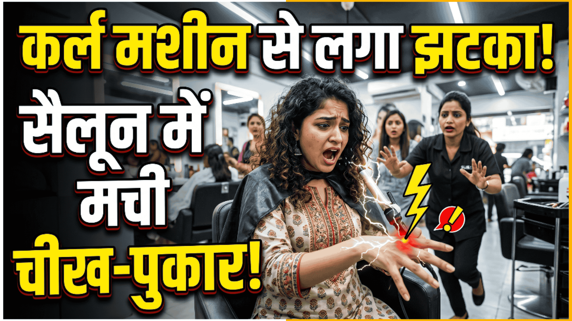हेयर स्टाइलिंग सैलून में कर्लिंग ट्रीटमेंट के दौरान बड़ा हादसा,करंट लगने से महिला की हालत बिगड़ी,इलेक्ट्रिक मशीन में आई गड़बड़ी